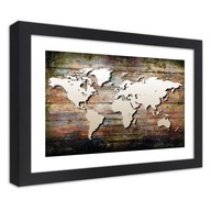 Obraz v ráme, Mapa sveta na starých doskách - 90