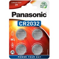 Baterie CR2032 3V Panasonic 4 szt guzikowe litowe