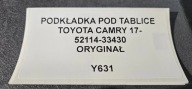 pad below TABLICE TOYOTA CAMRY VIII 17