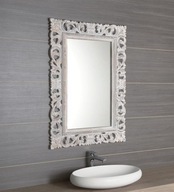 Zrkadlový rám drevo ručne vyrezávaný 80x120 biela
