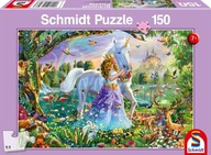 Schmidt Puzzle 150 Księżniczka jednorożec zamek