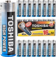 Alkalické tužkové batérie AA LR6 16 ks TOSHIBA 1,5V HIGH POWER +45%