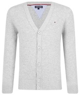 TOMMY HILFIGER sweter męski r. S szary bawełniany rozpinany kardigan 176 cm