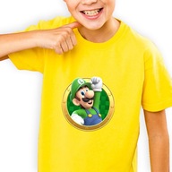 Detské tričko Žltá Mario LUIGI Vzory - 146