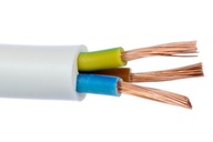 Kabel H03VV-F prądowy biały linka OMY 3x1,5 - 15m