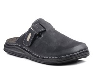 Klapki męskie pantofle domowe wkładka skórzana Inblu VE-06 czarne 40