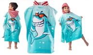 Ręcznik dla dzieci z kapturem PONCZO dziecięce Aquawave rekin 73x59