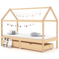 Detská posteľ so zásuvkami masívne borovicové drevo 90x200 cm