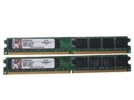 Pamięć DDR2 PC2 2GB 800MHz PC6400 Kingston 2x 1GB Dual Gwarancja