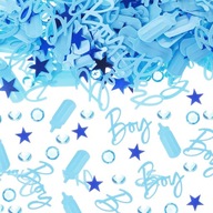 1000 sztuk konfetti na baby shower, dekoracje na baby shower, niebieskie ko