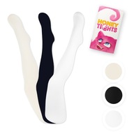 Detské pančuchy ecru biele čierne 3-pack hladké 40 den 80-86 Honey Tights