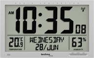Technoline WS8013, Digitálne nástenné hodiny, Strieborná, 37 cm x 27 cm