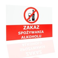 TABLICA PCV 32x21cm Zakaz Spożywania Alkoholu