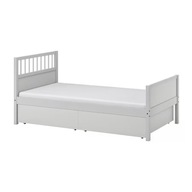 IKEA SMYGA Rama łóżka z szufladami, jasnoszary, 90x200 cm