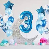 d438 zestaw balonów 3 urodziny foliowe konfetti 25szt