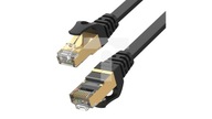 Patchcord S/STP kat.7 kabel sieciowy LAN 2x RJ45 płaski linka PoE czarny 1