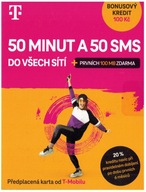 Czeska karta starter SIM T-mobile TWIST 50 minut + 50 sms-ów 100 CZK + 20%