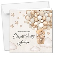 Zaproszenia na chrzest z kopertą Imię Dziecka Personalizowane