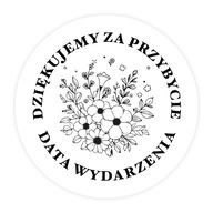 Naklejki personalizowane Wesele Komunia Chrzest dziękujemy za przybycie x50