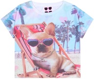 Farebné tričko so psíkom COOL PRIMARK YD 122 cm