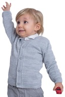 Sivý rozopínateľný sveter pre chlapca 158