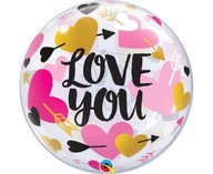 Balon na Walentynki Dekoracja Walentynkowa I Love You Serce 55 cm