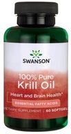 Swanson Olej z Kryla Omega 3 EPA DHA Krill Oil Kĺby Práca srdca 60kaps.