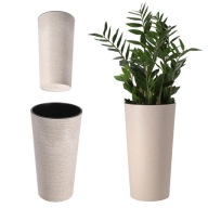VIRÁGTARTÓ 37 cm MAGAS, NAPPALI BETÉTTEL BÉZS
