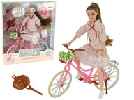 Bábika Pre Deti Emily Ružový Bicykel Prilba Kvet
