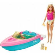 Barbie set bábika + motorový čln GRG30