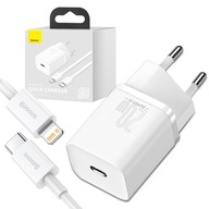 BASEUS SZYBKA ŁADOWARKA 3A USB-C MOCNY ZASILACZ 20w +KABEL LIGHTNING 1m