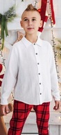 Koszula chłopięca z muślinu Style Kids Biały 128