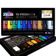 Farby Akrylowe ZIELER 10 Premium ACRYLIC 38 mlx10