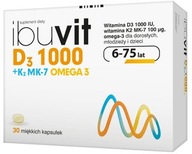 Ibuvit D3 1000 + K2 MK-7 Omega 3 x 30 kapsúl