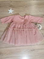 Mamatti Detské šaty s dlhým rukávom tyl ružová veľ. 80