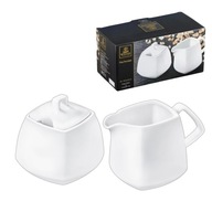 Cukornička a mliečnik WILMAX biela porcelánová sada 2 ks