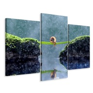 Obraz Triptych SLIMÁK v daždi Rastliny 3D 180x120