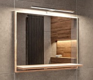 Kúpeľňové zrkadlo s policou a LED osvetlením PREMIUM - DUB SONOMA