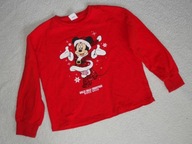 DISNEY SUPER BLUZKA BLUZA DRESOWA ŚWIĄTECZNA MINNIE CEKINY 146