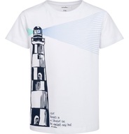 T-shirt chłopięcy Koszulka dziecięca 140 Bawełna Biała Biały Latarnia Endo