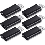 6 sztuk Micro USB męski na typ C żeński Adapter US