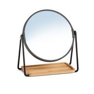 Kozmetické zrkadlo, 1x / 2x, bambus/čierna