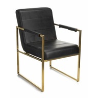 Stylowy wygodny fotel krzesło Glamour czarny złoty