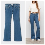 MANGO TEEN jeansy z rozszerzanymi nogawkami flare niebieski S (158/164)