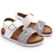 Detské sandále biele strieborné ekokoža BIG STAR LL374133 R 30