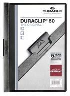 Skoroszyt zaciskowy na dokumenty A4 do 60 kartek Durable Duraclip - czarny