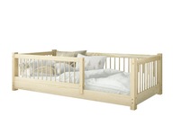 Detská posteľ nízke drevené zábrany 70x140