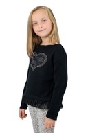 Dievčenský sveter s tylom čierny 98