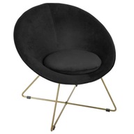 Oryginalny nowoczesny fotel siedzisko welur metal