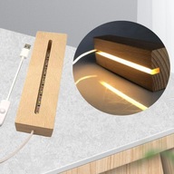 Drewniana podstawa pod lampkę nocną LED Sztuka akrylowa Stojak na lampę USB 240 mm Ciepły